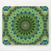 Abstraktes Pfauenmedaillendesign Mousepad (Vorne)