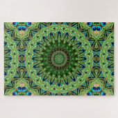 Abstraktes Pfauenmedaillendesign Puzzle (Horizontal)