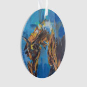 Abstraktes Pferd Blau Malerei Ornament (Vorderseite)