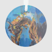 Abstraktes Pferd Blau Malerei Ornament (Rückseite)