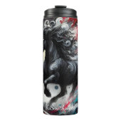 Abstraktes Pferd Dynamischer Paint-Spritzer Thermosbecher (Vorderseite)