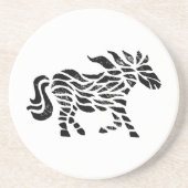 Abstraktes Pferd Holzblock Druck Sandstein Unterse Getränkeuntersetzer (Vorne)