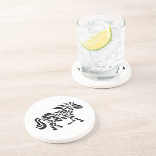 Abstraktes Pferd Holzblock Druck Sandstein Unterse Getränkeuntersetzer