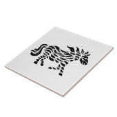 Abstraktes Pferd-Holzblock Keramik-Tile Fliese (Seite)