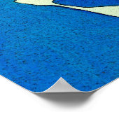Abstraktes Pferd in Blau und Weiß Poster (Ecke)