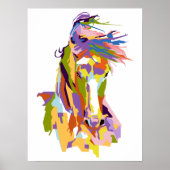 Abstraktes Pferd in WPAP Poster (Vorne)