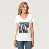 Abstraktes Pferd Mustang Pony Bronco Colt T-Shirt (Vorderseite Vollansicht)