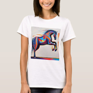 Abstraktes Pferd Mustang Pony Bronco Colt T-Shirt