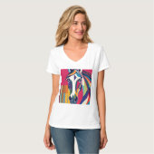 Abstraktes Pferd Mustang Pony Bronco Colt T-Shirt (Vorderseite Vollansicht)