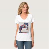 Abstraktes Pferd Mustang Pony Bronco Colt T-Shirt (Vorderseite Vollansicht)