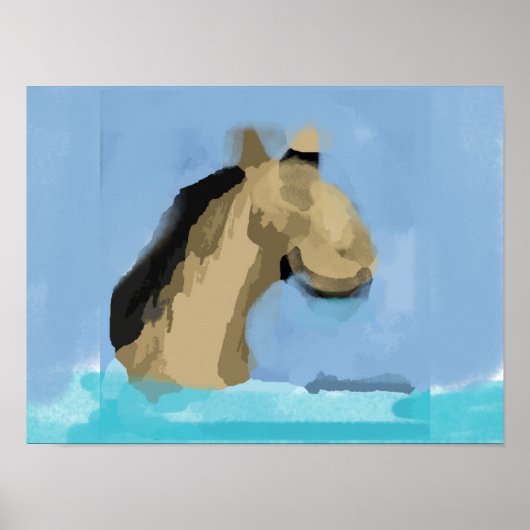 Abstraktes Pferd Poster (Vorne)