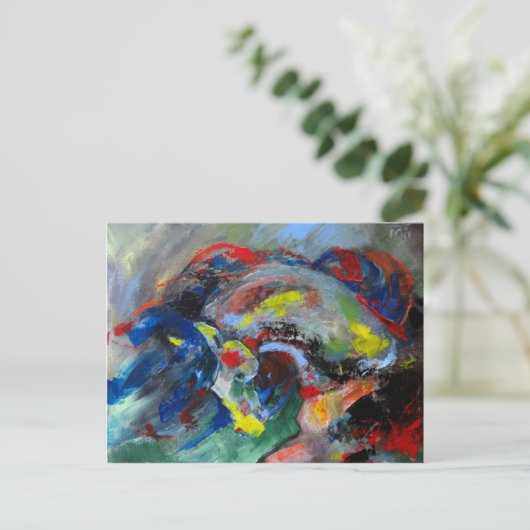 Abstraktes Pferd Postkarte (Stehend Vorderseite)