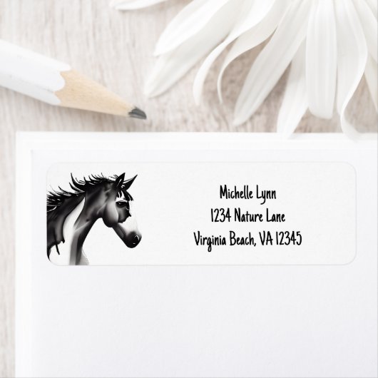 Abstraktes Pferd | Schwarz-Weiß-Adresse (Insitu)