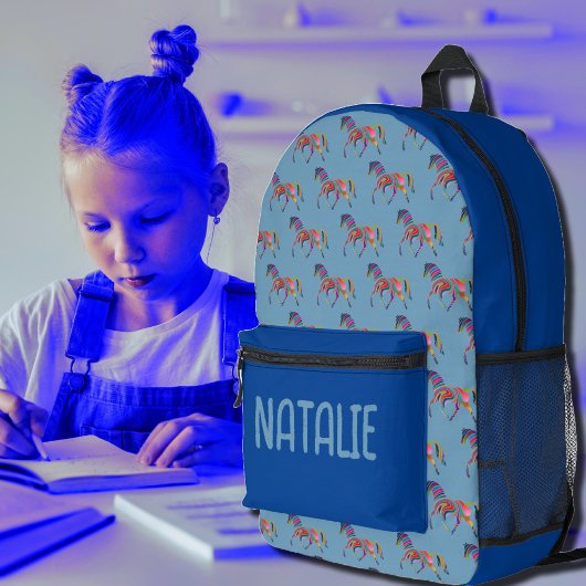 Abstraktes Pferdemuster - Ihr Name Bedruckter Rucksack