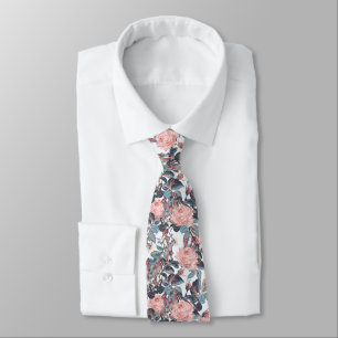 Abstraktes Pfirsich-Rosen-Design Krawatte