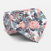 Abstraktes Pfirsich-Rosen-Design Krawatte (Gerollt)