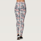 Abstraktes Pfirsich-Rosen-Design Leggings (Rückseite)