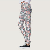 Abstraktes Pfirsich-Rosen-Design Leggings (Links)