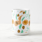 Abstraktes Pfirsichfruchtscheiben Handgezeichnetes Kaffeetasse (Mittel)