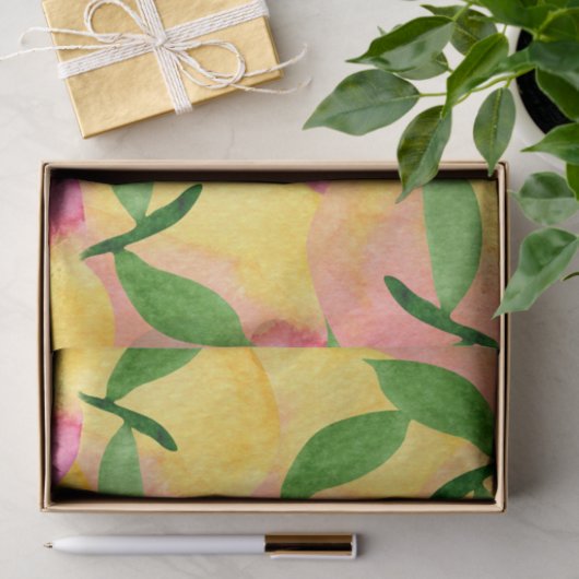 Abstraktes Pfirsichobst Seidenpapier (Geschenk)