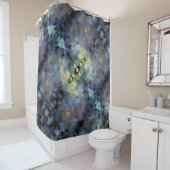 Abstraktes Pflaumenaqua und Golddreiecke Duschvorhang (Beispiel)