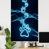 Abstraktes Pfotenmuster Poster (Heimbüro)