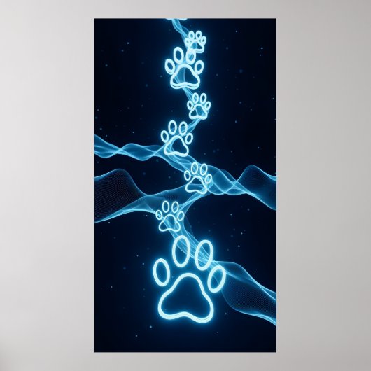 Abstraktes Pfotenmuster Poster (Vorne)