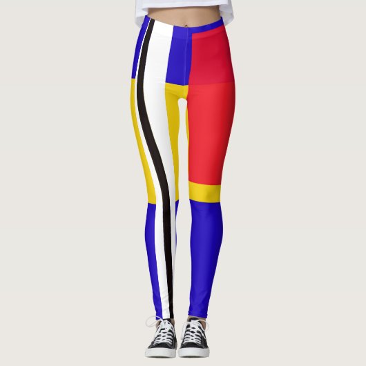 Abstraktes Piet Mondrian  Leggings (Vorderseite)