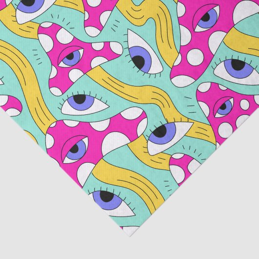 Abstraktes Pilz mit Opsemuster Seidenpapier (Ausschnitt)