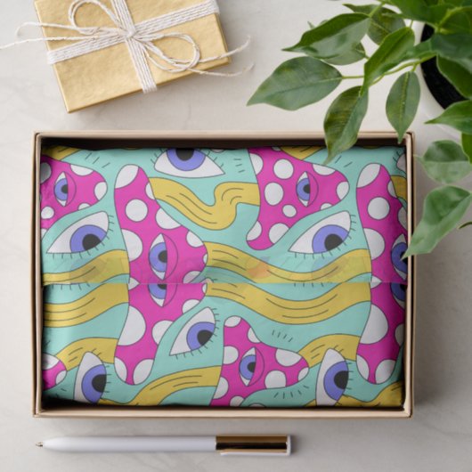 Abstraktes Pilz mit Opsemuster Seidenpapier (Geschenk)