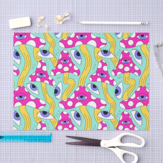 Abstraktes Pilz mit Opsemuster Seidenpapier (Handwerk)