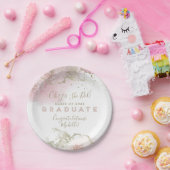 Abstraktes Pink-Gold-Graduierungspapier Pappteller (Party)