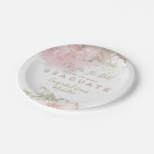 Abstraktes Pink-Gold-Graduierungspapier Pappteller (Schrägansicht)