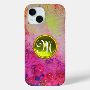 ABSTRAKTES PINK-LILA FLORAL-GELBE-GEM-MONOGRAM C Case-Mate iPhone HÜLLE