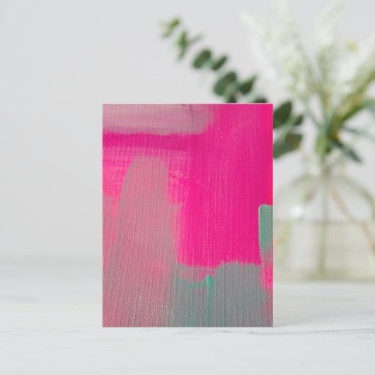 Abstraktes Pink Postkarte (Stehend Vorderseite)