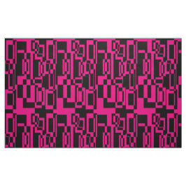 Abstraktes Pink/Schwarz Muster  Formen Stoff