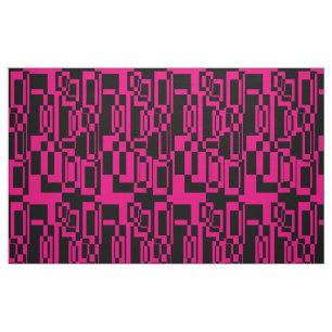 Abstraktes Pink/Schwarz Muster  Formen Stoff