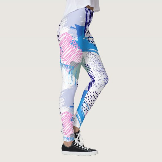 Abstraktes Pinselmuster Leggings (Rechts)