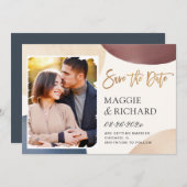 Abstraktes Pinselstrich-Foto für künstlerische Was Save The Date (Vorne/Hinten)