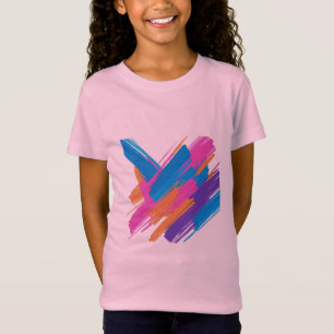 Abstraktes Pinselstrich-Kunst-T-Shirt – Vibrantes T-Shirt