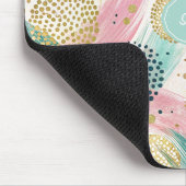 Abstraktes Pinselstrich- und Dotmuster - Goldakzen Mousepad (Ecke)