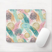Abstraktes Pinselstrich- und Dotmuster - Goldakzen Mousepad (Mit Mouse)