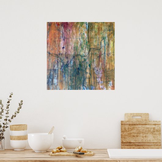 Abstraktes Pittsburgh Map-Gemälde Poster (Küche)