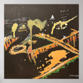 Abstraktes Pittsburgh Skyline-Gemälde Poster (Vorne)