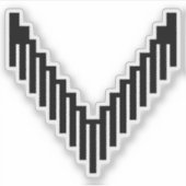 Abstraktes pixeliges V-Buchstabenmonogramm Aufkleber (Vorderseite)