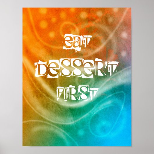 abstraktes Plakat zum ersten Mal Dessert essen (Vorne)