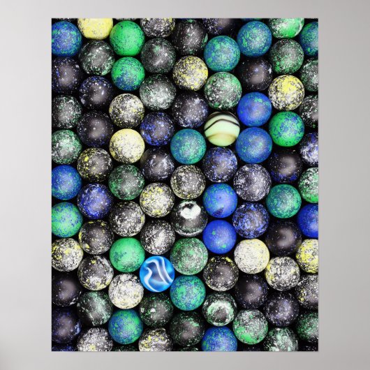 Abstraktes Planetoid-Bild mit einzigartigen Marmor Poster (Vorne)