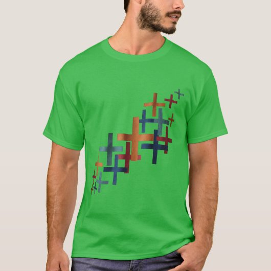 Abstraktes Plus-Muster-Diagonale T-Shirt (Vorderseite)