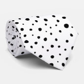 Abstraktes Polka Dot BlackWhite Muster Krawatte (Gerollt)
