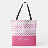 Abstraktes Polkapunkte Rosa-moderner Entwurf Tasche (Vorderseite)